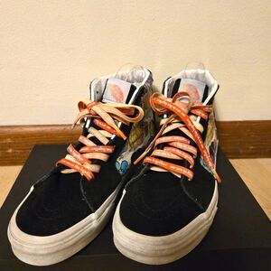 Vans Sk8-Hi "Cultivate Care" Floral Black & White Skate Shoes Women's Size 7.5